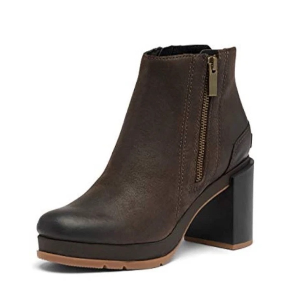 Sorel Women’s Blake Ankle Bootie Waterproof Leather in Blackened Brown
